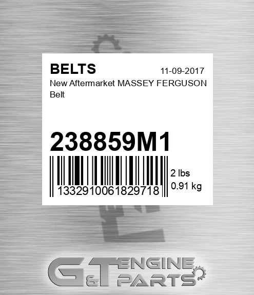238859M1 New Aftermarket MASSEY FERGUSON Belt