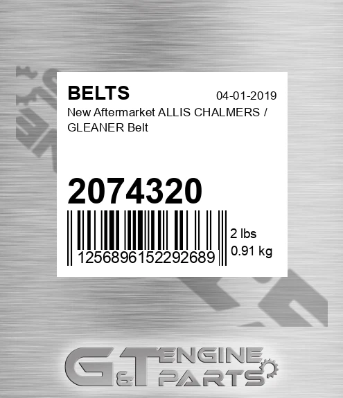 2074320 New Aftermarket ALLIS CHALMERS / GLEANER Belt