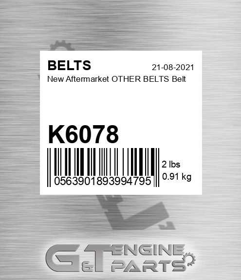 K6078 New Aftermarket OTHER BELTS Belt