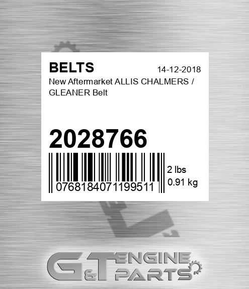 2028766 New Aftermarket ALLIS CHALMERS / GLEANER Belt