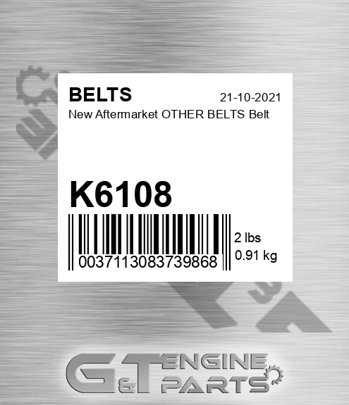 K6108 New Aftermarket OTHER BELTS Belt