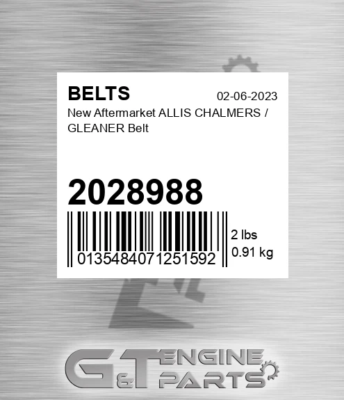 2028988 New Aftermarket ALLIS CHALMERS / GLEANER Belt