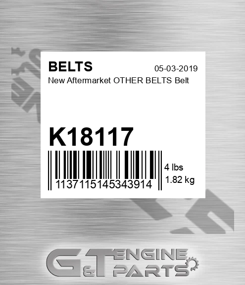 K18117 New Aftermarket OTHER BELTS Belt
