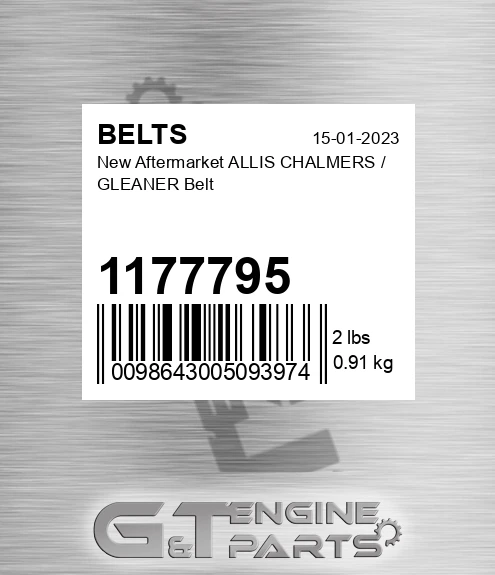 1177795 New Aftermarket ALLIS CHALMERS / GLEANER Belt