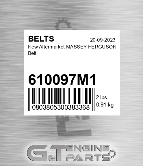 610097M1 New Aftermarket MASSEY FERGUSON Belt