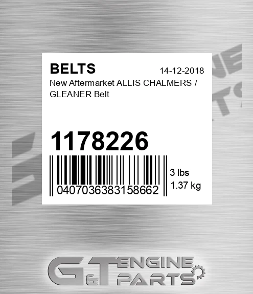 1178226 New Aftermarket ALLIS CHALMERS / GLEANER Belt