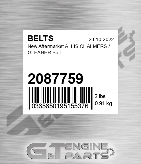 2087759 New Aftermarket ALLIS CHALMERS / GLEANER Belt