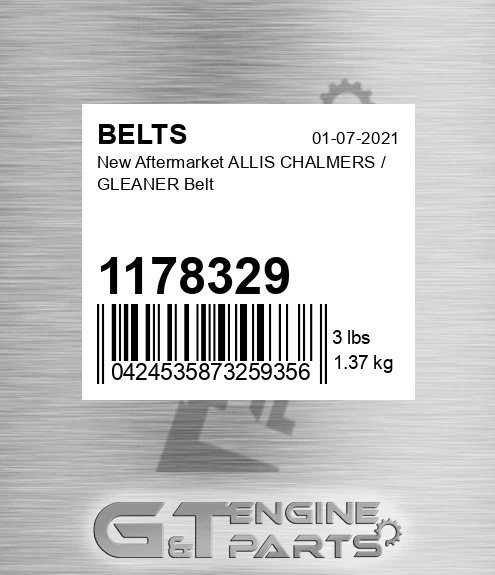 1178329 New Aftermarket ALLIS CHALMERS / GLEANER Belt