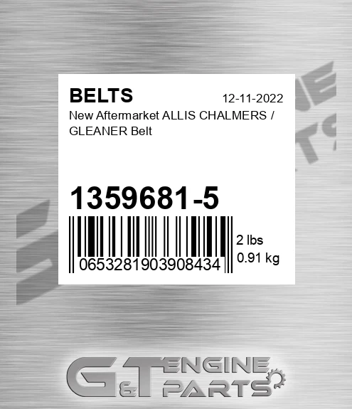 1359681-5 New Aftermarket ALLIS CHALMERS / GLEANER Belt