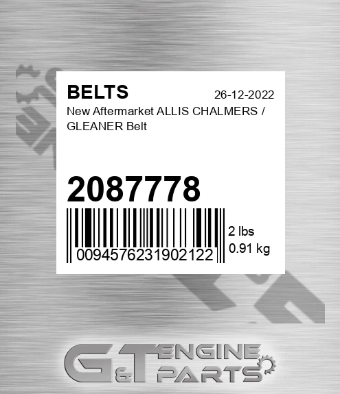 2087778 New Aftermarket ALLIS CHALMERS / GLEANER Belt