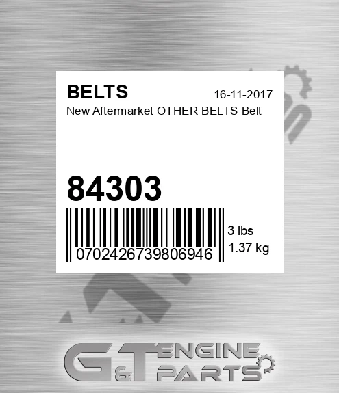 84303 New Aftermarket OTHER BELTS Belt