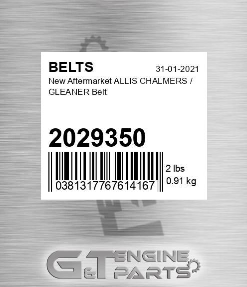 2029350 New Aftermarket ALLIS CHALMERS / GLEANER Belt