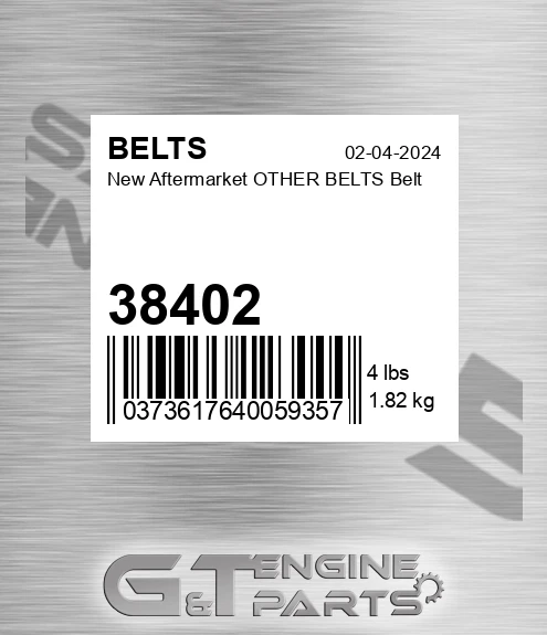 38402 New Aftermarket OTHER BELTS Belt