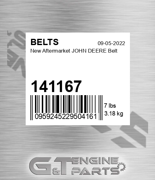 141167 New Aftermarket JOHN DEERE Belt