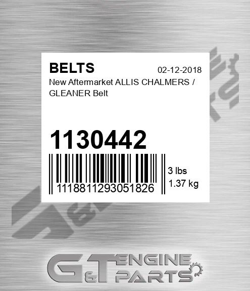 1130442 New Aftermarket ALLIS CHALMERS / GLEANER Belt