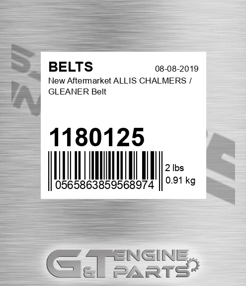 1180125 New Aftermarket ALLIS CHALMERS / GLEANER Belt