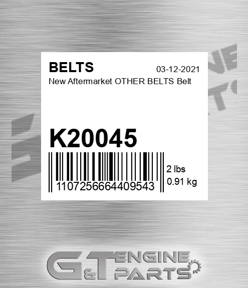 K20045 New Aftermarket OTHER BELTS Belt