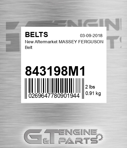 843198M1 New Aftermarket MASSEY FERGUSON Belt