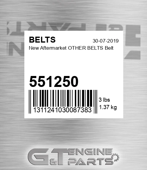 551250 New Aftermarket OTHER BELTS Belt