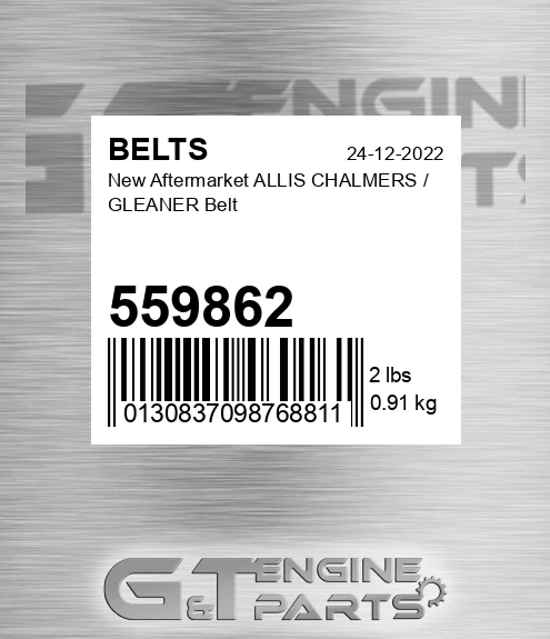 559862 New Aftermarket ALLIS CHALMERS / GLEANER Belt