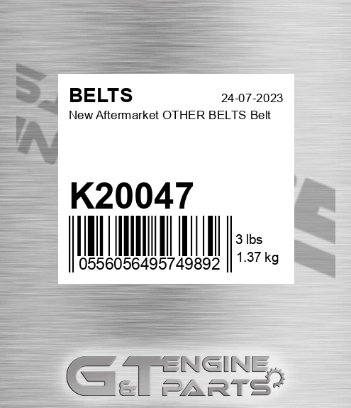 K20047 New Aftermarket OTHER BELTS Belt