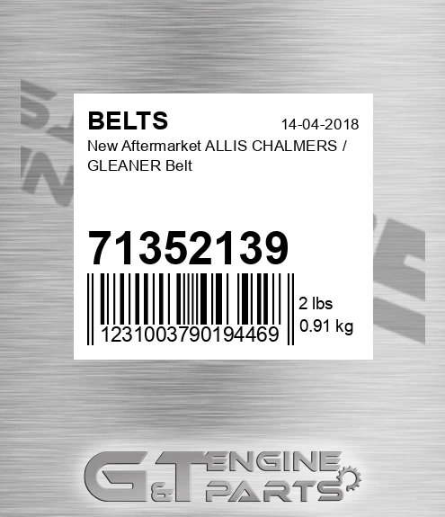 71352139 New Aftermarket ALLIS CHALMERS / GLEANER Belt