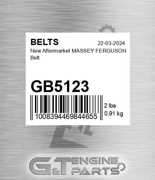 GB5123 New Aftermarket MASSEY FERGUSON Belt