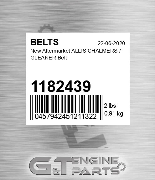 1182439 New Aftermarket ALLIS CHALMERS / GLEANER Belt