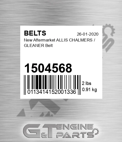 1504568 New Aftermarket ALLIS CHALMERS / GLEANER Belt