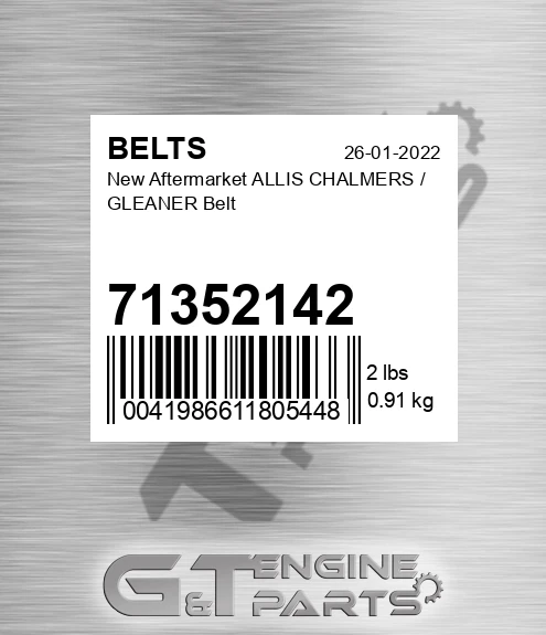 71352142 New Aftermarket ALLIS CHALMERS / GLEANER Belt
