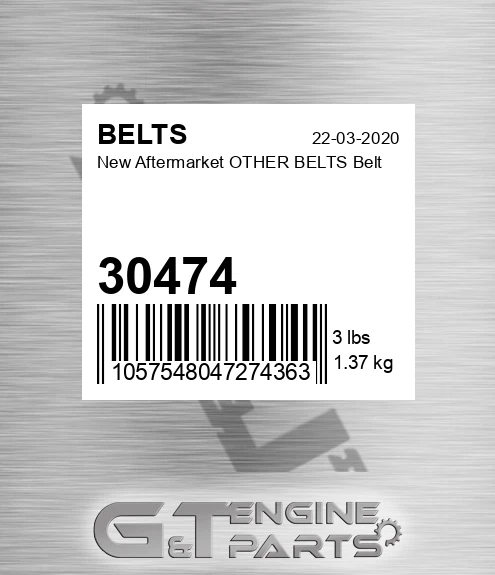 30474 New Aftermarket OTHER BELTS Belt