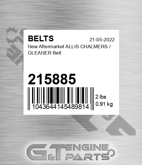 215885 New Aftermarket ALLIS CHALMERS / GLEANER Belt