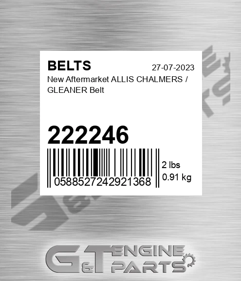 222246 New Aftermarket ALLIS CHALMERS / GLEANER Belt