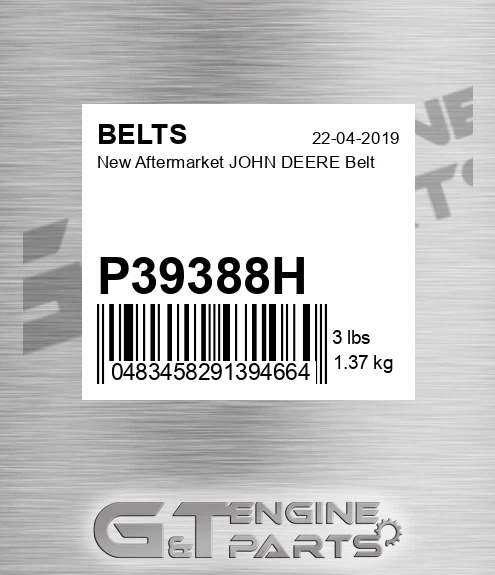 P39388H New Aftermarket JOHN DEERE Belt