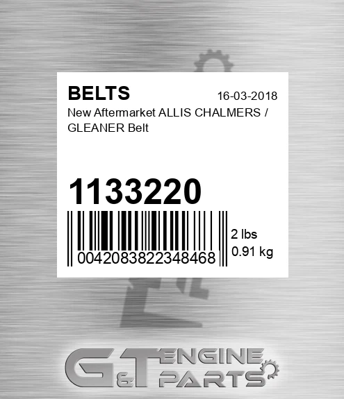 1133220 New Aftermarket ALLIS CHALMERS / GLEANER Belt