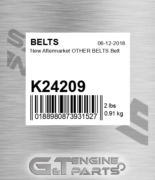 K24209 New Aftermarket OTHER BELTS Belt
