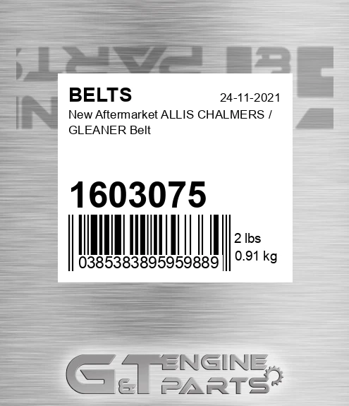 1603075 New Aftermarket ALLIS CHALMERS / GLEANER Belt