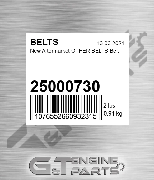 25000730 New Aftermarket OTHER BELTS Belt