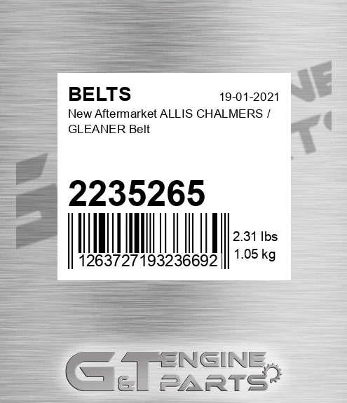 2235265 New Aftermarket ALLIS CHALMERS / GLEANER Belt