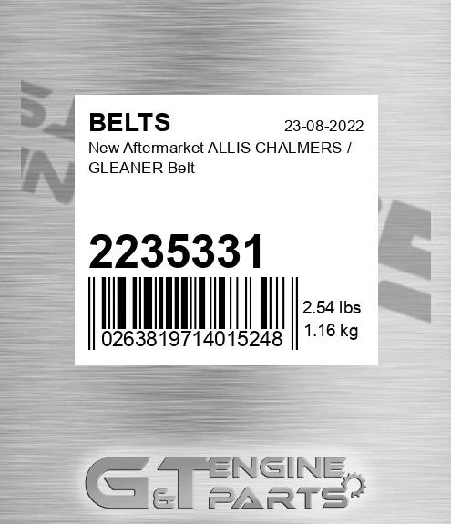 2235331 New Aftermarket ALLIS CHALMERS / GLEANER Belt