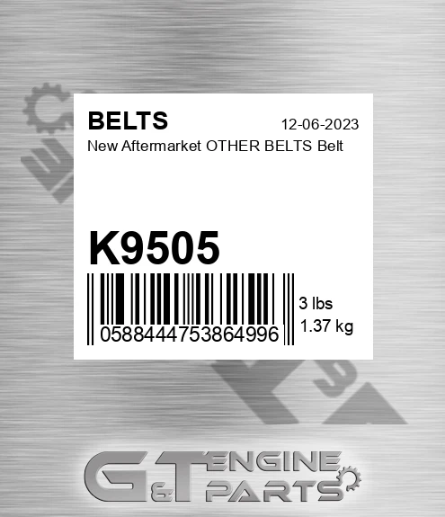 K9505 New Aftermarket OTHER BELTS Belt