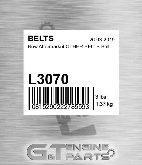 L3070 New Aftermarket OTHER BELTS Belt