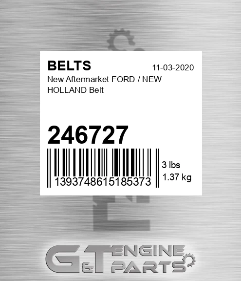 246727 New Aftermarket FORD / NEW HOLLAND Belt