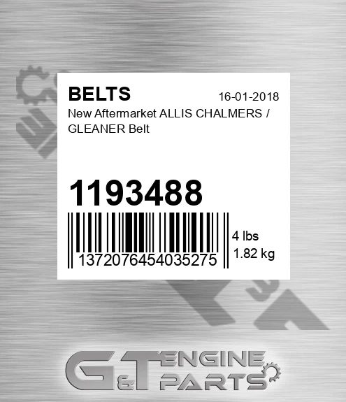 1193488 New Aftermarket ALLIS CHALMERS / GLEANER Belt