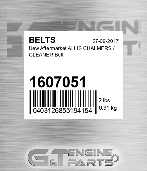 1607051 New Aftermarket ALLIS CHALMERS / GLEANER Belt