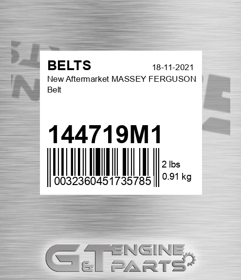 144719M1 New Aftermarket MASSEY FERGUSON Belt