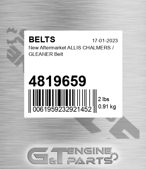 4819659 New Aftermarket ALLIS CHALMERS / GLEANER Belt
