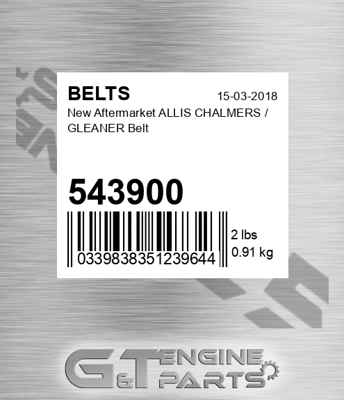 543900 New Aftermarket ALLIS CHALMERS / GLEANER Belt
