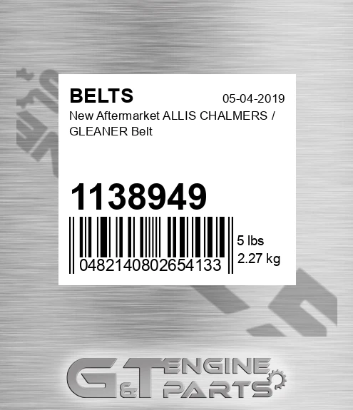 1138949 New Aftermarket ALLIS CHALMERS / GLEANER Belt