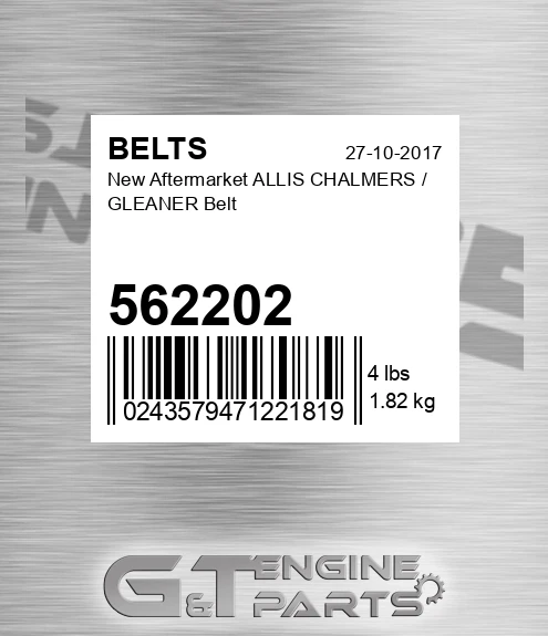 562202 New Aftermarket ALLIS CHALMERS / GLEANER Belt